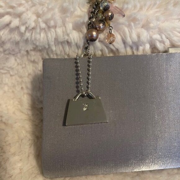 Jeanne Lottie Silver Evening Clutch with Beaded Strap Vintage and Rare - Picture 1 of 10